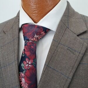 JOS A BANK Men's 44L Traveler's Brown Plaid Wool Tailored Fit Blazer Windowpane